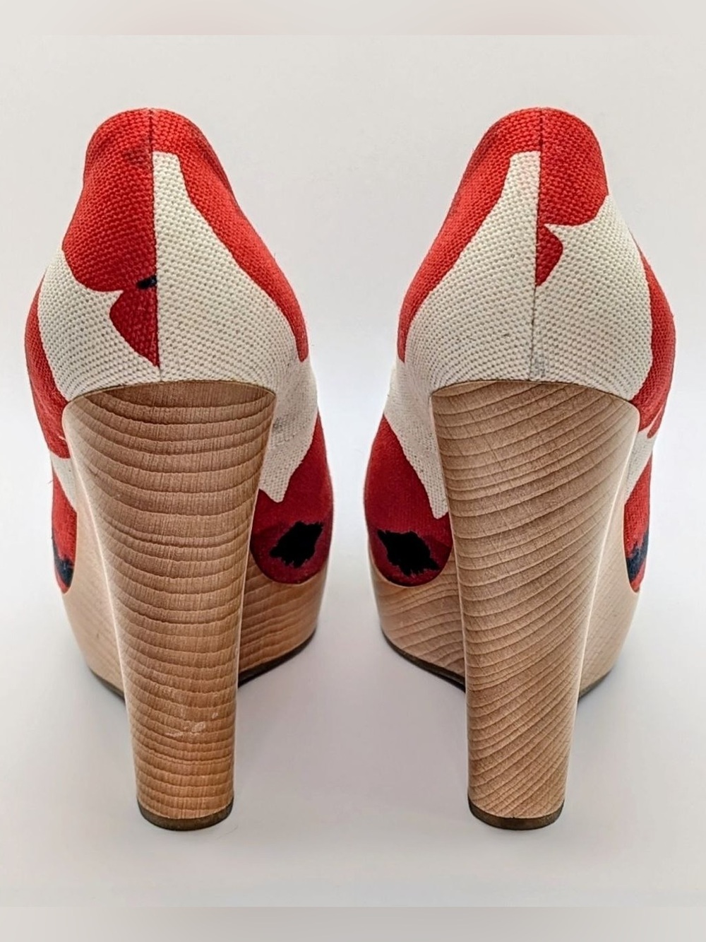 NWT YSL Floral Poppy Wedge Heels Size 38.5 US 8.5 Brand New Authentic Luxury - Picture 10 of 16